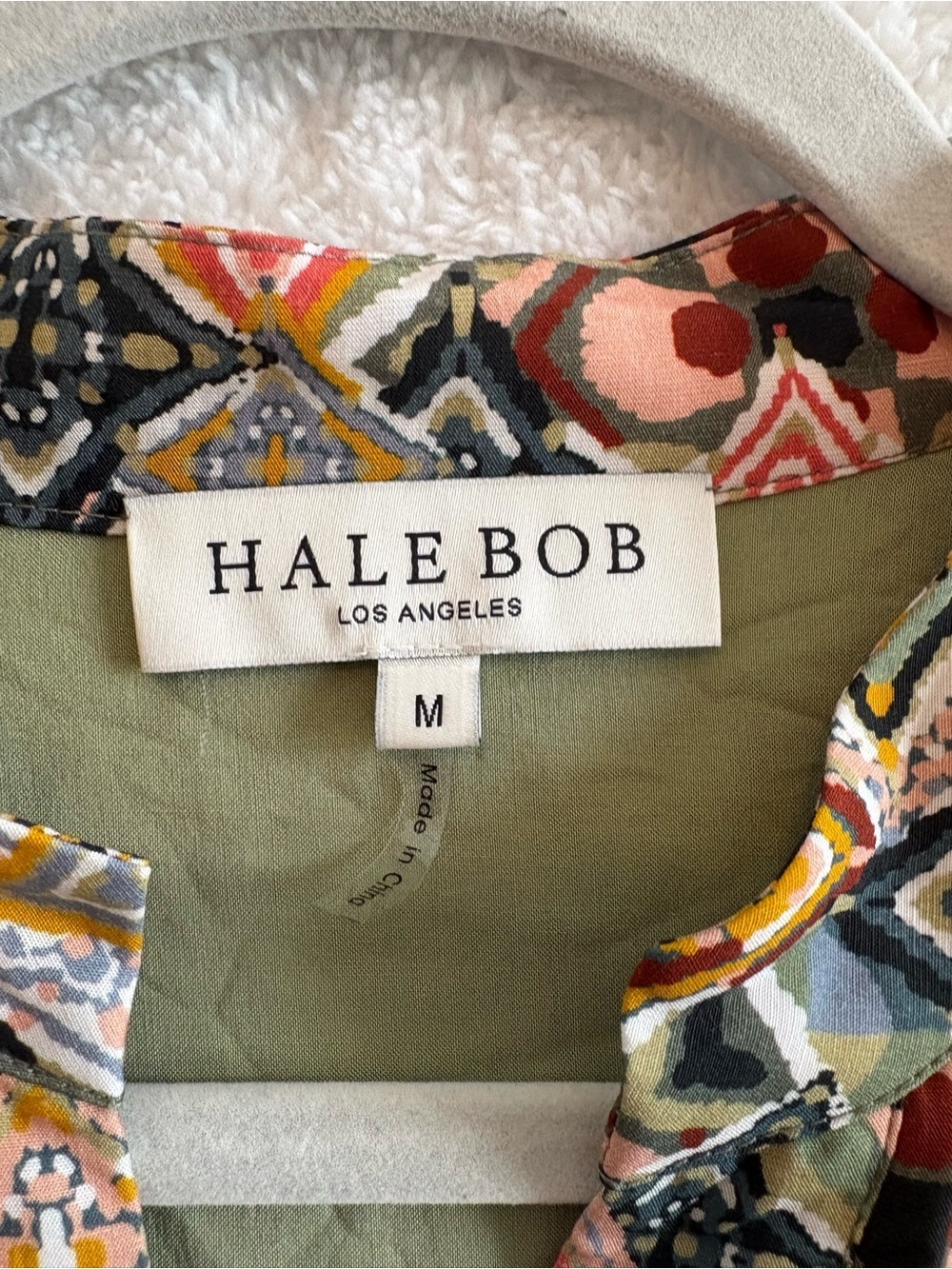 Hale Bob Amari Embroidered Olive Boho Long Sleeve Mini Dress Size Medium - Picture 8 of 11